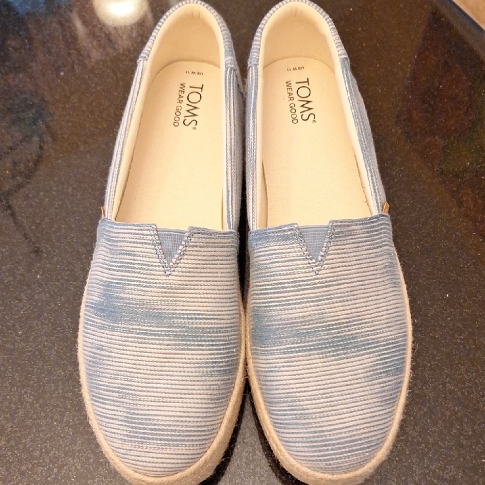 Toms Blue Espadrilles Casual Slip-On